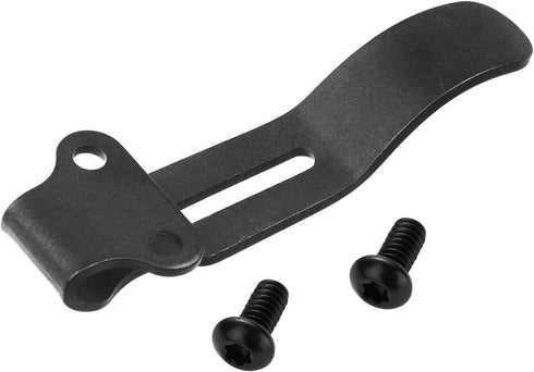 2 Pack Deep Carry Pocket Clips with 4 Pieces Screws, Stainless Steel Pocket Knife Clip Replacement for Benchmade Bugout 535 and More, Anodized Fin...