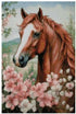 Horse and Flower cotton counted cross stitch kits,100x150stitch, 18x26cm, Egyptian cotton thread, 14 count counted horse cross stitch kit...