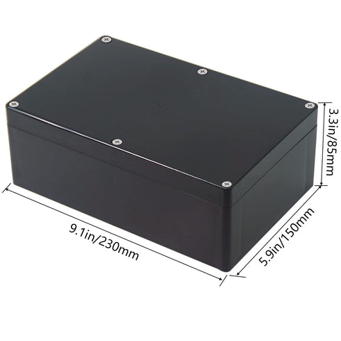 Junction Box, Zulkit Project Box IP65 Waterproof Dustproof ABS Plastic Electrical Boxes Electronic Enclosure Black 9.1 x 5.9 x 3.4 inch(230 x 150 ...