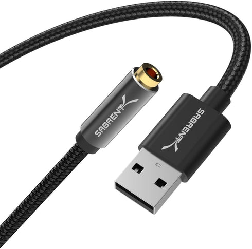 SABRENT USB Type A to 3.5mm Dual Function Audio Jack Active Adapter 20" Cable (CB-UA35)...