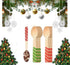 Red And Green Striped Candy Cane Christmas Wooden Spoons. Pack of 100 Count. 6.25 Inches Wooden Eco-Friendly Spoons....