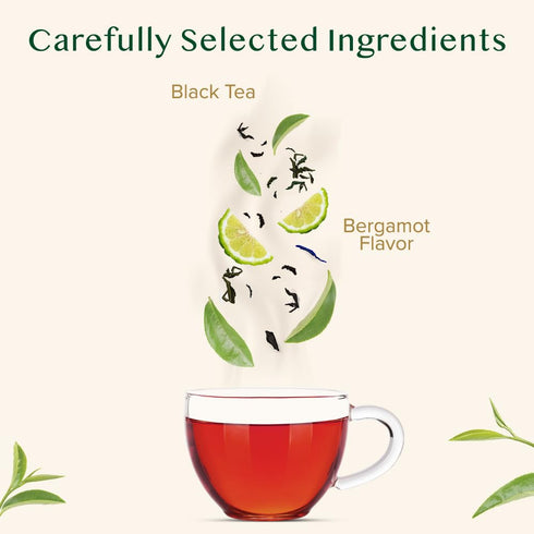 VAHDAM, Earl Grey Black Tea Bags (30 Count) Medium Caffeine, Non GMO, Gluten Free | Citrus Bergamot & Smooth | Resealable Ziplock Pouch | Individu...