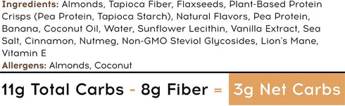 IQBAR Brain and Body Keto Protein Bar - Banana Nut Keto Bar - Energy Bar - Low Carb Protein Bar - High Fiber Vegan Bar and Low Sugar Meal Replacem...