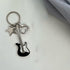 Guitar Keychain, Metal Bass Guitar Pendant Key Chain with Mini Pentagram and Heart, Fashionable Unisex Guitar Star Keychain, Y2K Unique Keychain f...