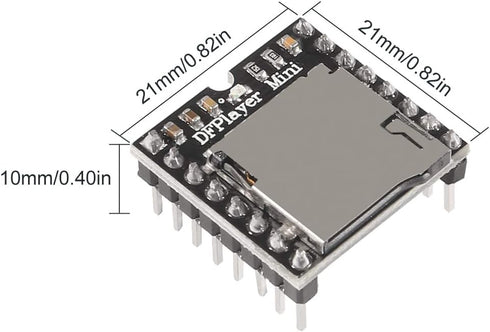 AITRIP 6PCS Mini MP3 Player Audio Module MP3 Voice Decode Board DFPlayer with TF Card Slot, it can be Controlled Through Serial Port or I/O Port f...