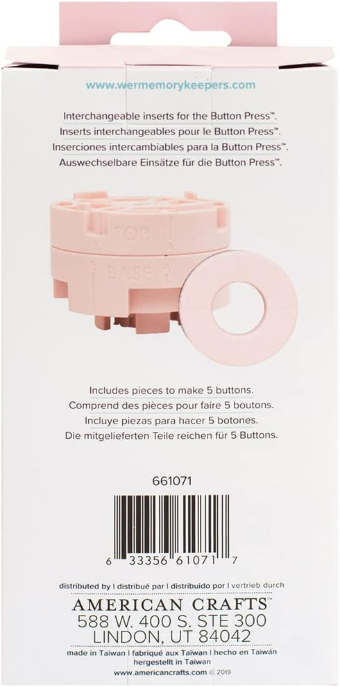We R Memory Keepers Button Press Circle Insert Small, Makes 25mm DIY Buttons, Perfect for Backpacks, Purses, Bags, and More, Use with Favorite Fab...
