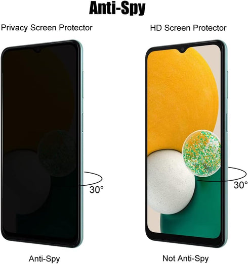 (3+3) For Samsung Galaxy A23 4G / 5G (3 Pack) Anti Spy Private Tempered Glass Film Privacy Screen Protector and (3 Pack) Camera Lens Protector, 9H...