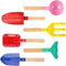 6 Piece Kids Beach Tools,Children Beach Sand Toys, Made of Metal with Sturdy Wooden Handle,Safe Beach Gardening Set,Spoon, Fork, Trowel, Rake & Sh...