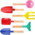 6 Piece Kids Beach Tools,Children Beach Sand Toys, Made of Metal with Sturdy Wooden Handle,Safe Beach Gardening Set,Spoon, Fork, Trowel, Rake & Sh...