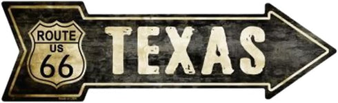 SMART BLONDE Vintage Route 66 Texas Novelty Metal Arrow Sign A-129...
