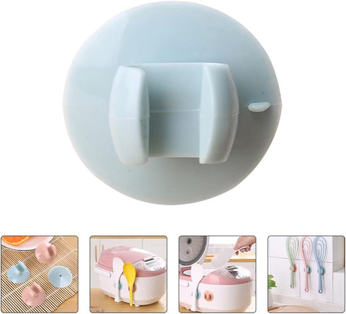 YARDWE 4Pcs Rice Cooker Spoon Holder Rice Spatula Suction Rack Spoon Storage Stand Kitchen Gadget for Rice Maker Cooker (Blue)...