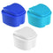 3 Pack Colors Denture Bath Case Cup Box Holder Storage Soak Container with Strainer Basket for Travel Cleaning (White, Blue, Light Blue)...
