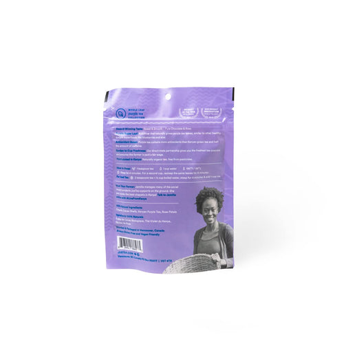 JusTea PURPLE CHOCOLATE | Loose Leaf Purple Tea | Recyclable Refill Pouch | 40+ Cups (3.5oz) | Very Low Caffeine | Award-Winning | Fair Trade | No...