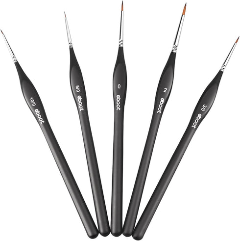 Detail Paint Brushes Set Artist Paint Brushes Painting Supplies for Art Watercolor Acrylics Oil, 5 Pieces (Black)...