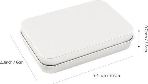 Vagocom 2Pcs Mini Containers with Lids, 3.4x2.3x0.7inch / 8.7x6x1.8cm Empty Metal Hinged Box for Storing Jewelry, Crafts, Sewing Supplies and Othe...