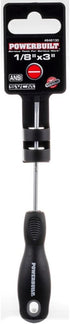 Powerbuilt - 1/8" x 3" Slotted Screwdriver (Inj Handle), Hand Tools, Screwdrivers, Drivers - Double Injection Handles (646130)...
