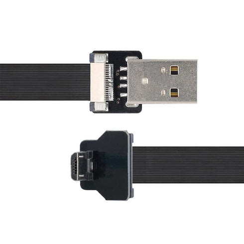 chenyang Micro USB Flat Cable USB 2.0 Male to Micro USB Male 90 Degree UP Angled Ribbon Flex Extension Cable Adapter 2.0M...