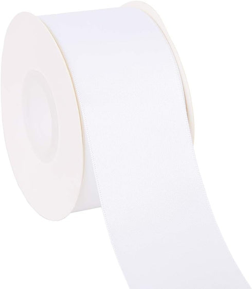 ITIsparkle 2" Inch Double Faced Satin Ribbon 25 Yards-Roll Set for Gift Wrapping Party Favor Hair Braids Baby Shower Decoration Craft Supplies, Wh...