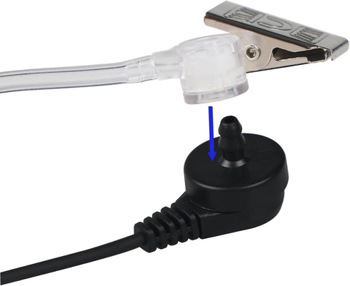 Walkie Talkie Earpiece with Mic PTT 2 Pin Covert Acoustic Tube Secret Service Earpiece Compatible with Baofeng UV-5R BF-888S Arcshell Retevis H-77...