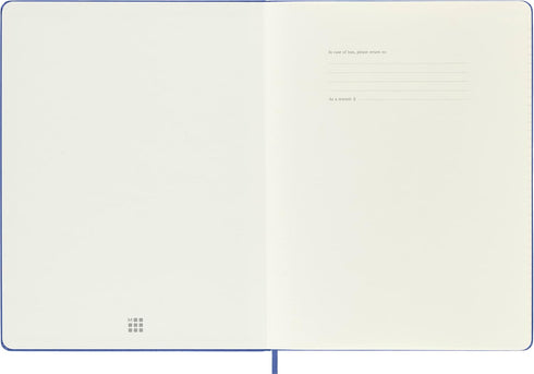 Moleskine Classic Notebook, Hard Cover, XL (7.5" x 9.5") Ruled/Lined, Hydrangea Blue, 192 Pages...