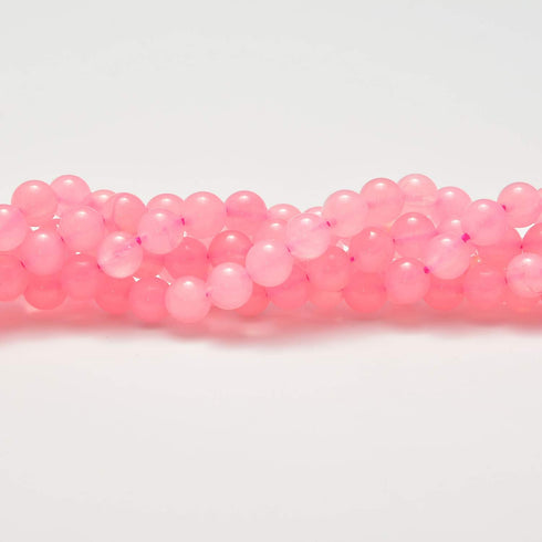 NCB 200PCS 8mm Natura Pink Rose Quartz Gemstone Round Spacer Loose Beads for Jewelry Making with Crystal Stretch Cord (Rose Quartz, 8mm 200Beads)...