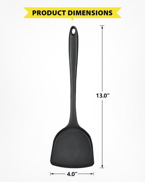 2 Pcs Silicone Wok Spatulas, Non-Stick BPA Free High Heat Resistant Handy Kitchen Utensils for Cooking, Baking, Flipping Eggs, Pancake, Burgers?Bl...