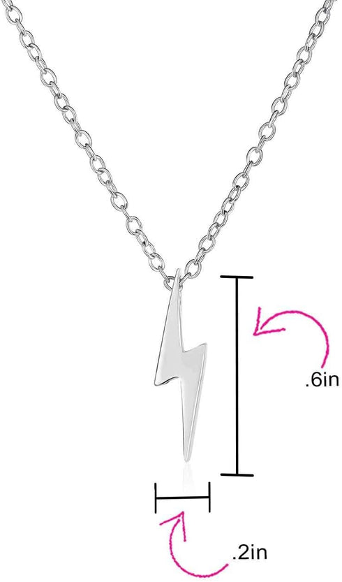 Geometric Zig Zag Flash Electrify Lightning Bolt Dangle Stud Earrings Pendant Necklace CZ Zig Zag for Women & Teens Yellow Rose Gold Plated .925 S...