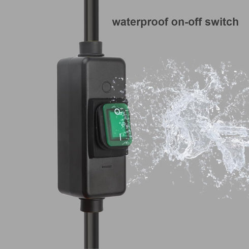 1.5Feet Waterproof Extension Power Cord, in-Line On-Off switch Extension Cable, SJTW 14AWG 3C Waterproof,Max.20A 125V Heavy Duty Inline Switch AC ...