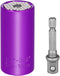 Universal Socket Set, Professional 7mm-19mm / 1/4"-3/4" Grip Socket Set Ratchet Wrench Power Drill Adapter, Purple...