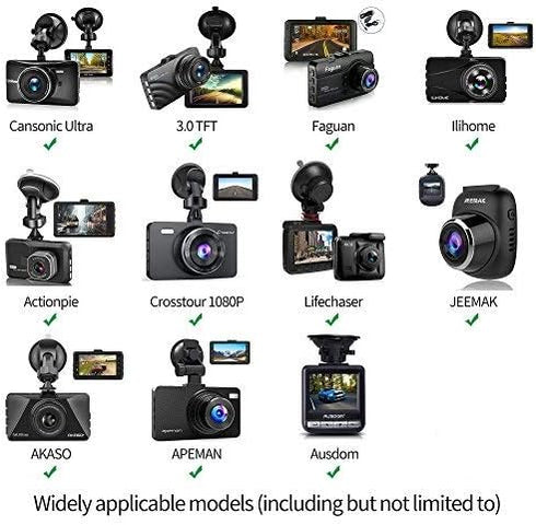 Dash Cam Suction Cup Mount and Glue Adhesive Mount Compatible with Dash Camera/DVR Video, Come with 10+ Different Joints Suitable for Crosstour, Y...