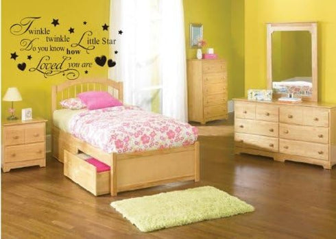 Twinkle Little Star Do You Know How Loved Are - Girl's or Boy's Room Kids Baby Nursery - Vinyl Wall Decal, Lettering Art Letters Decor, Quote Desi...