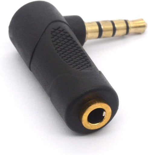 Gold Plated 3.5mm Headphone Adapters, Right Angle 3.5mm TRRS Male to Female AUX Connector 90 Degree 4 Pole 1/8" Audio Adaptors (2 Pack)...