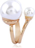 Caiyao 3 Pearls Promise Ring for Women Girls Statement Expandable Adjustable Big Imitation Pearl Ball Open Band Wrap Rings Comfort Fit Engagement ...