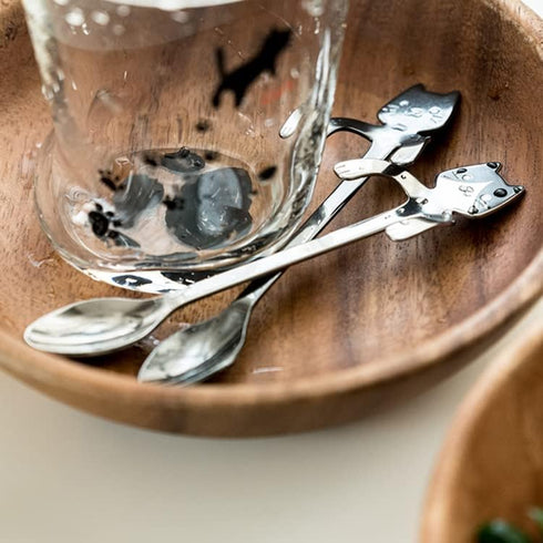 10PCS Stainless Steel Cute Mini Cat Spoon for Tea, Coffee, Dessert, Sugar, Ice Cream, etc (11.5cm/4.5inch) Silver...