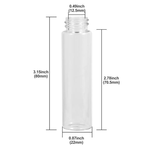20ml Clear Glass Vials with Screw Caps and Plastic Stoppers, Small Liquid Sample Vial, Leak-Proof Vial, 12PCS...