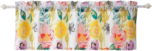 Greenland Home Watercolor Dream Window Valance, White 84 x 19...