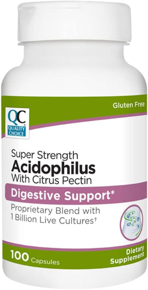 Quality Choice Digestive Support Acidophilus with Citrus Pectin Capsules 100 Count...