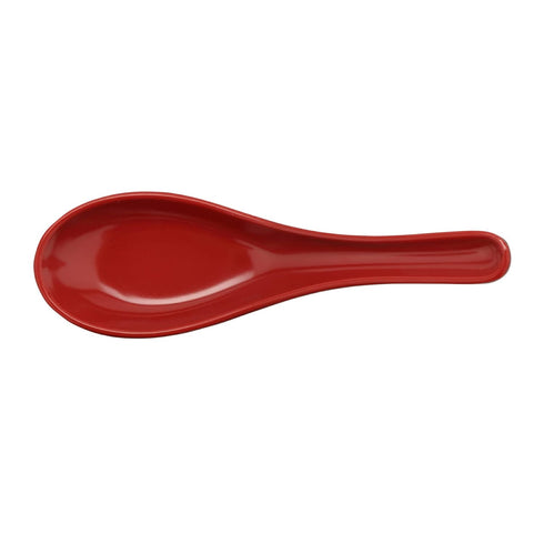 G.E.T. 6026-RB Red/Black 0.6 oz. Soup Spoon, Break Resistant Dishwasher Safe Melamine Plastic, Fuji Collection (Pack of 12)...