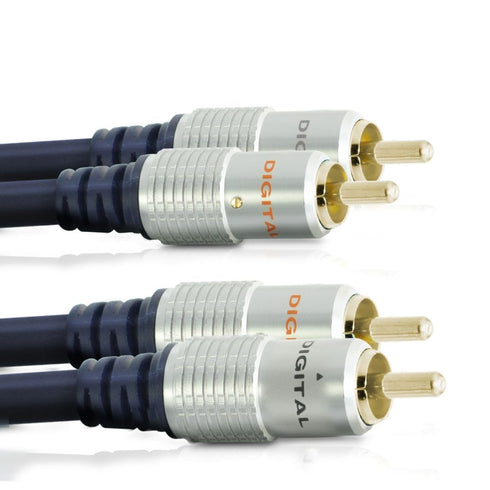 CableMountain 2xRCA to 2X RCA Cables 1.6FT- Gold Plated Male-to-Male Phono to Phono Cable | RCA Audio Cable for Amplifier, Turntable, TV, Home The...