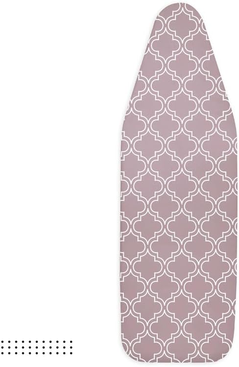 Encasa Ironing Board Covers (57"x22") Drawstring Tightening with Thick 3 mm Felt Padding, Easy Fit, Scorch Resistant, Printed - Mauve Tiles...
