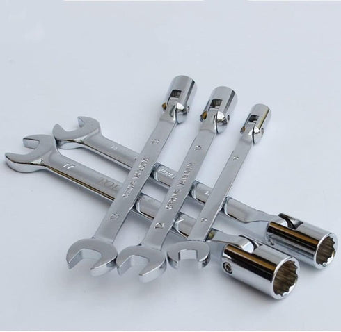 FLZOPSER 12mm Double Headed Rotary Hex Socket Head Open End Combination Spanner Wrench Auto Car Repairing Tool...