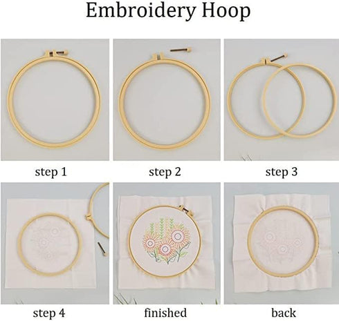 Stamped Embroidery Starters Kits with Pattern for Beginners Hot Air Balloon with Hoops Cloth Threads Needlework Art Cross Stitch Kits for Adults S...