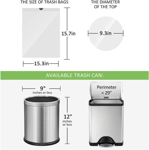 1.3 Gallon 100 Counts (fit 1.3-1.5 Gal) Mini Drawstring Trash Bags Garbage Bags by RayPard, 4-5L Small Plastic Trash Can Liner fit 1,1.2-1.5 Gal W...