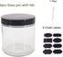6 Pack 16 oz Glass Jars With Plastic Lids, Glass Kitchen Canisters Cabinet, Pantry Organization, Food Storage Jars for Flour, Sugar, Coffee, Candy...
