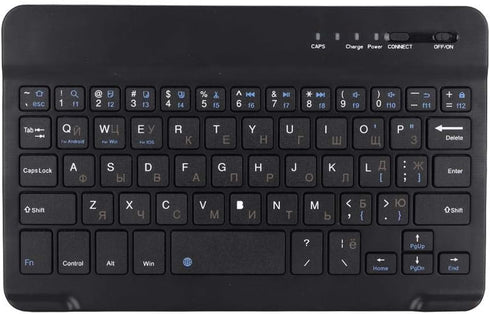 Russian English Keyboard, 7 Inch Rechargeable Ultra Thin Russian Wireless Bluetooth Keyboard for Smart Phone, Tablet Computer, Low Consumption and...