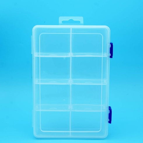 Plastic Compartment Storage Box With Adjustable Divider Removable Grid Compartment for Jewelry Small Accessories Hardware Fitting (8 Grids-Large x...