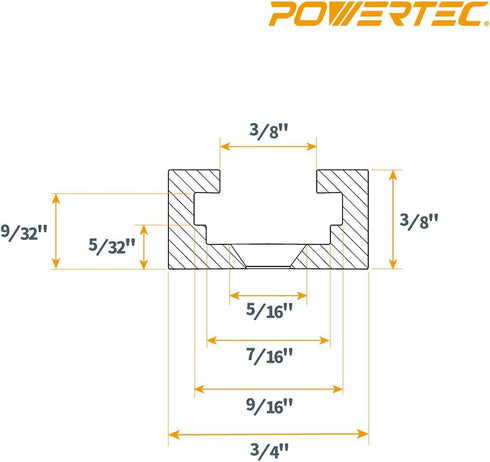 POWERTEC 71704 3" T-Track Intersection Kit with Predrilled Mounting Holes & Wood Screws, 2 Sets, For Universal T track, Aluminum T Track Accessori...