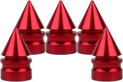 Senzeal 5X Impale Spike Style Polished Aluminum Alloy Tire Valve Caps Red...