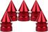 Senzeal 5X Impale Spike Style Polished Aluminum Alloy Tire Valve Caps Red...
