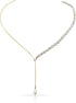 Pearl Choker Necklace 18K Gold Pearl Pendant Chain (Y Shape choker)...